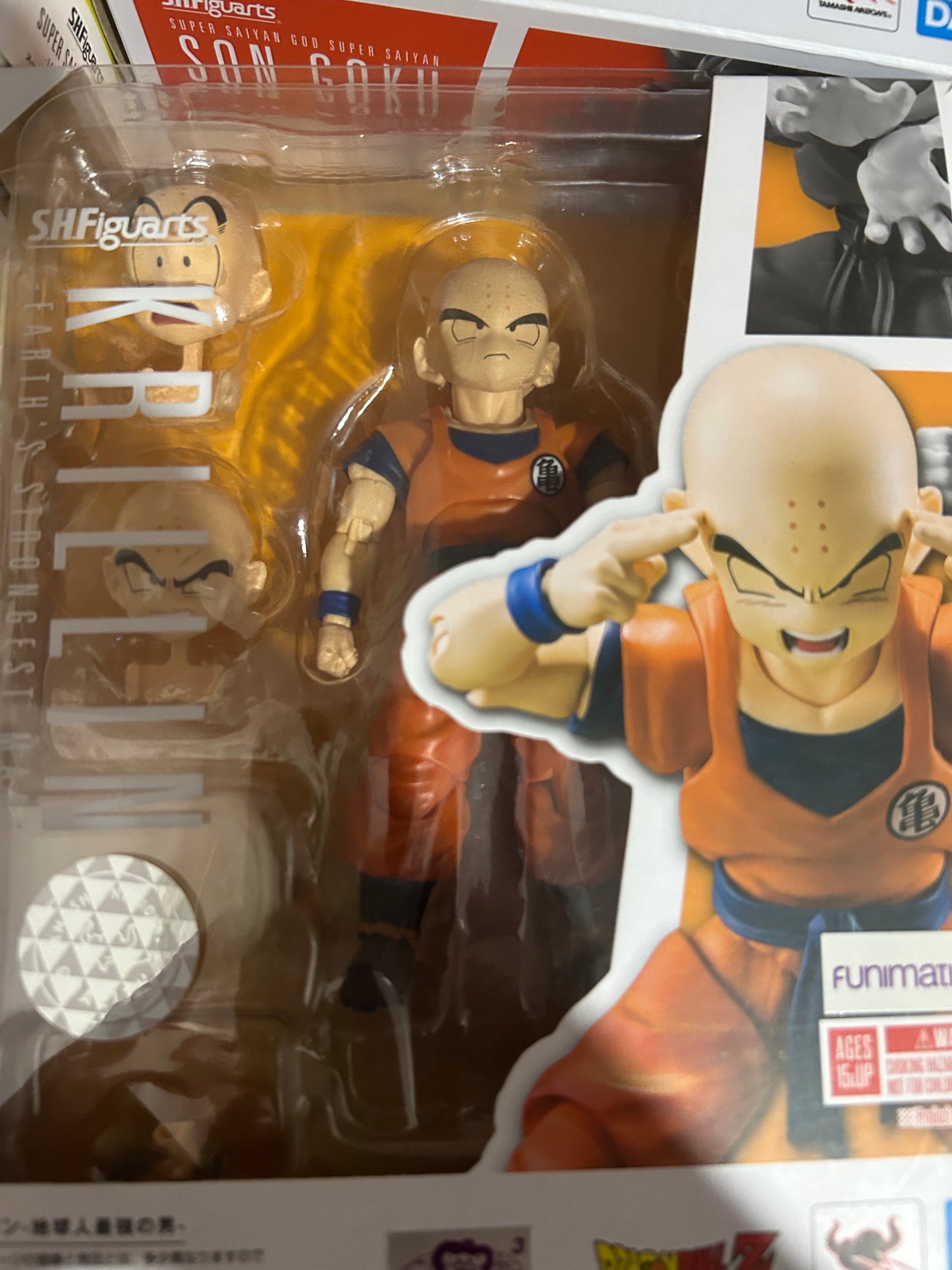 SH Figuarts Krillin – Dragon Ball Z (Used – Missing Leg Piece, Includes Aura Effect)